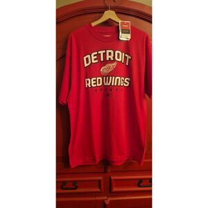 NWT Reebok LAR Detroit Redwings Short Sleeve Tee Shirt Tshirt Top NHL Hockey NEW